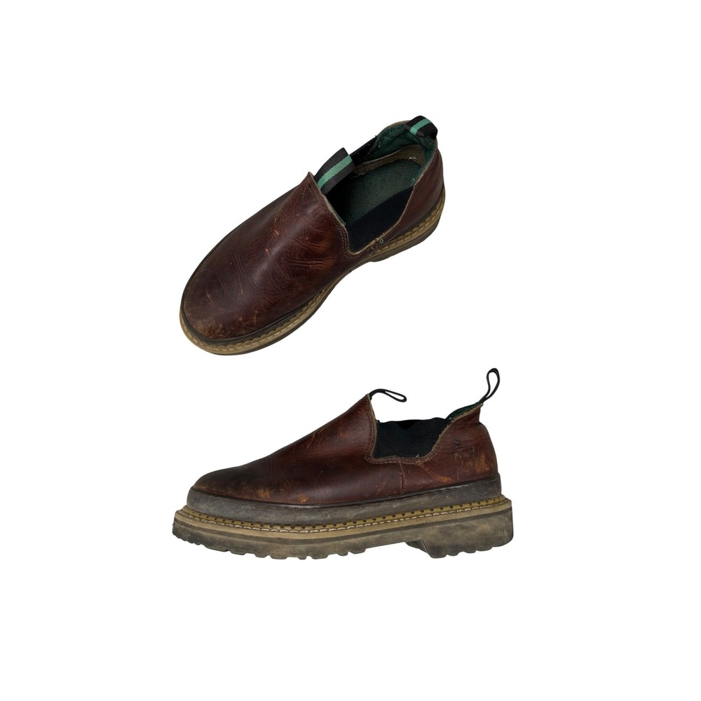 Georgia Boot Giant Romeo Brown Leather Slip On Work Shoes Women's‎ Size 9.5
